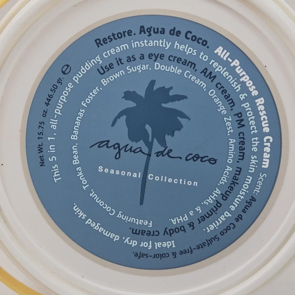Tweak'd by Nature Rescue Cream Agua de Coco  15.75 oz NEW SEALED TUB HTF Scent